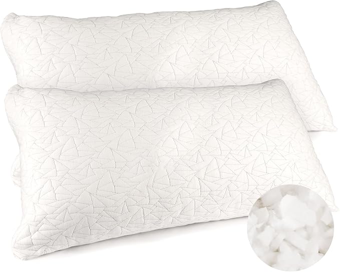Memory Foam Pillows King Size Set of 2, Adjustable Bed Pillows for Sleeping, Shredded Memory Foam Pillows for Side Back Stomach Sleepers, 20 x 36 in