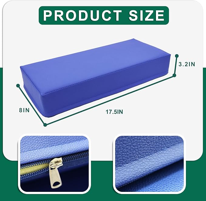 2PCS Neck Pillows for Side Sleepers, Foam Pillows for Sleeping, Head Pillow, Waterproof Faux Leather, Easy to Clean 18x8x3IN / 45x20x8CM (Royal Blue)