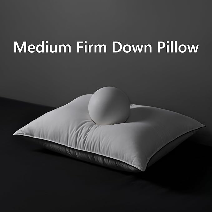MAXICOZY Luxury Hungarian Goose Down Pillows King Size 1 Pack, Medium Firm Bed Pillows for Sleeping, Hotel Pillows, 750 Fill Power, 460 TC Cotton Blend Shell, 20"x36"