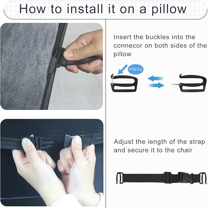 Lumbar Support Pillow for Office Chair,Computer/Desk Chair,Full Back Pillow for Back Support Soft Pain Relief with Adjustable Neck Support,Patented 2+2 Semi-Circular Back Cushion for Chair