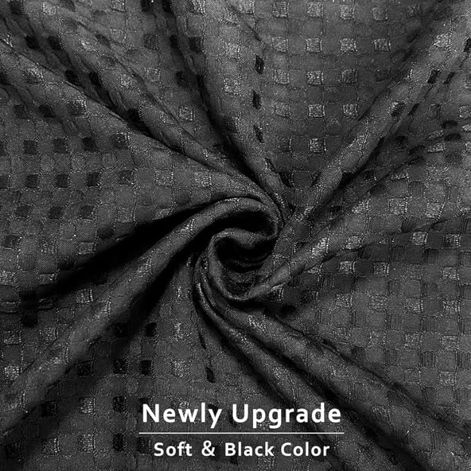 MIYE Pleated Waffle Weave Bed Skirt, Tailored Dust Ruffle 12 Inch Drop Easy Fit, Machine Washable (Black, King - 12" Drop)