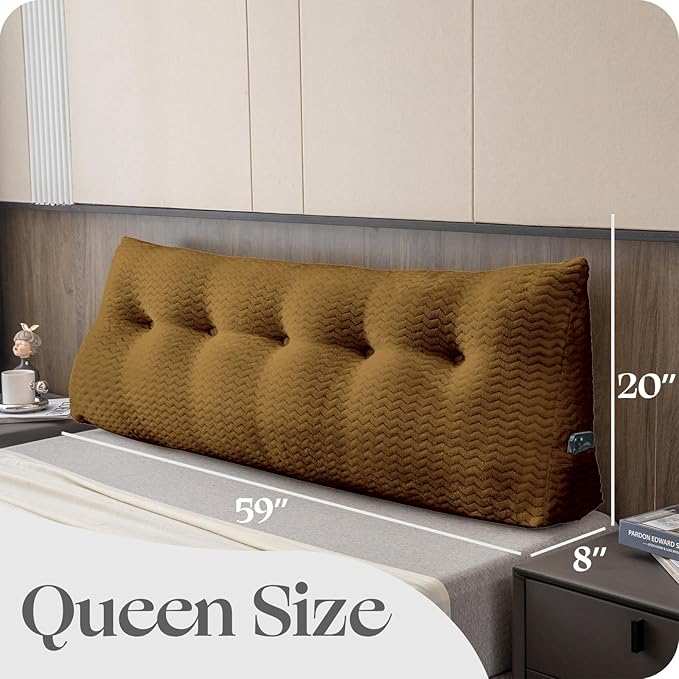 Large Bolster Triangular Headboard Wedge Backrest Positioning Support Bed Rest Reading Pillows Headboard Wedge Pillows for Day Bed Bunk Bed with Removable Cover