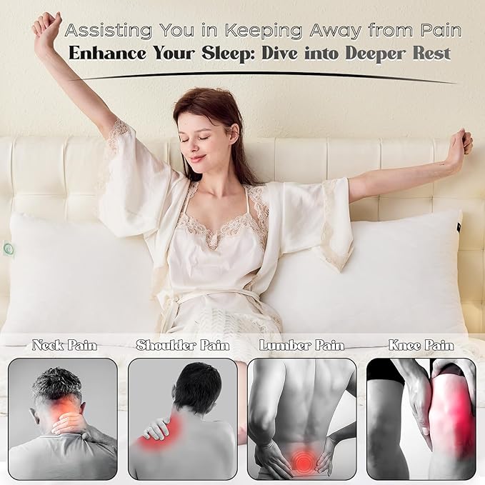 Memory Foam Body Pillow, Fluffy Full Body Pillows for Adults, Quilted Large Long Bed Pillow Insert for Sleeping, Firm & Supportive (20x54 inch, White)