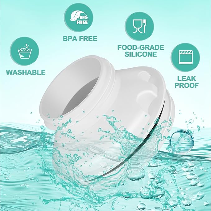 2PCS Bottle Adapter for Stanley Cup 40oz to Cirkul, Lid Cap Converter Accessories, Cirkul Stanley Adapter BPA Free Plastic, Food Grade Silicone Fits for Stanley Water Bottles(White)