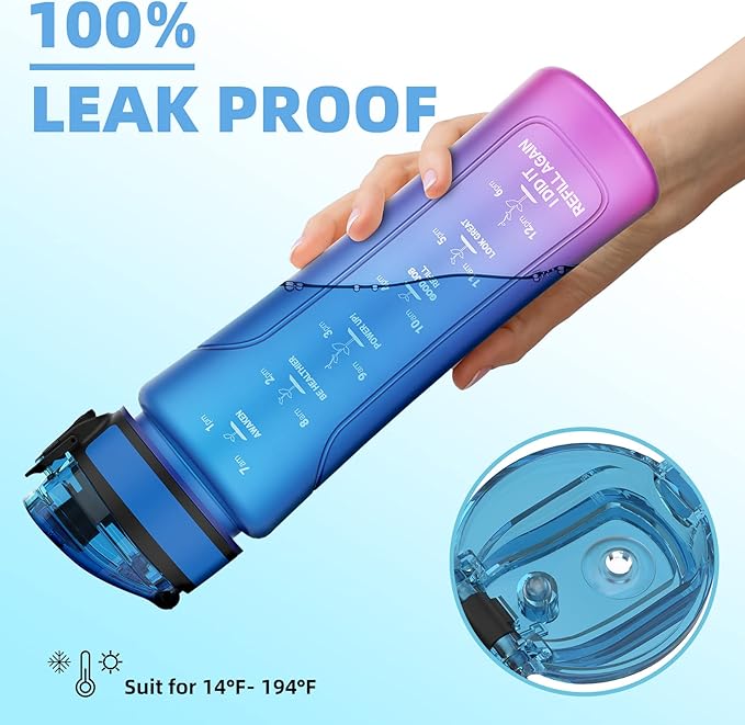 15oz Kids Sports Water Bottles for School with Spout Lid (Blue Purple)
