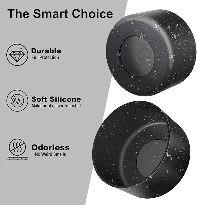 2PCS Silicone Water Bottle Boot for Owala 24oz 32oz 40oz, Anti-Slip Protective Sleeve Bottom Bumper Protector for FreeSip, Twist, and Flip Stainless Steel Water Bottles