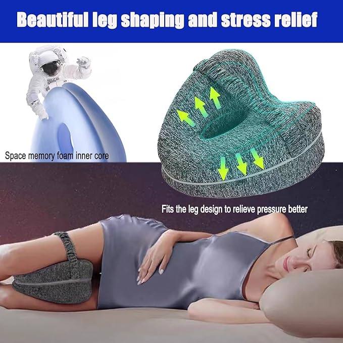 Spine Alignment Pillow - Relieve Hip Pain & Sciatica, Leg Alignment Pillow with Strap, Leg Positioner Pillows, Stand Up Pillow for Knee and Back Pain Relief, Back Support Pillow with Carry Bag