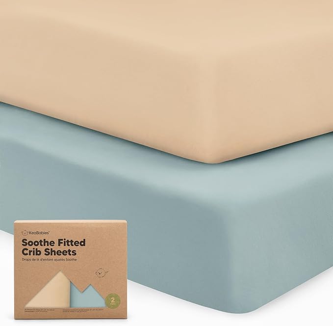 2-Pack Organic Crib Sheets for Boys, Girls - Jersey Fitted Crib Sheet, Baby Crib Sheets Neutral, Crib Mattress Sheet, Cotton Crib Sheets, Breathable Crib Sheet, Baby Mattress Sheets (Toasty)
