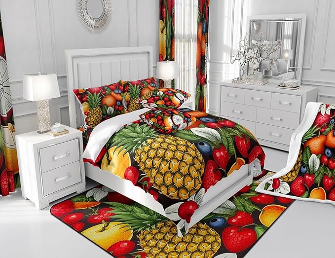 Feelyou Pineapple Shower Curtain Boys Girls Orange Fabric Shower Curtain for Kids Summer Fruit Bathroom Waterproof Accessories with 12 Hooks Bright Colorful Curtains,72x72 Inches