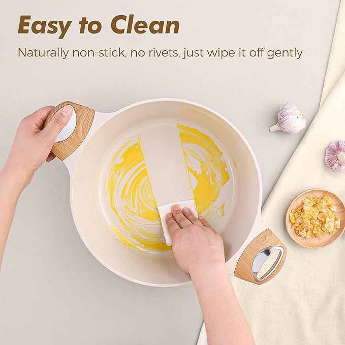 SENSARTE Ceramic Pots and Pans Set Nonstick, Kitchen Cookware Sets, 14-Piece Induction Cookware, 100% Non-toxic Healthy Non Stick Cooking Set, with Frying Pans Set, PFAS PTFE PFOA PFOS Free