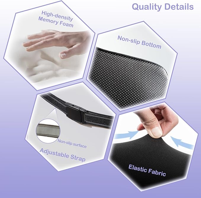 Lumbar Support Pillow for Car - Ergonomic Back Support for Office Chair, Memory Foam Lumbar Pillow for Lower Back Support, Ideal Lumbar Support Pillow for Office Chair, Bed, Recliner