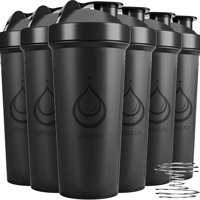 '-6 PACK- Shaker Bottles for Protein Mixes | BPA-Free & Dishwasher Safe | 6 Large 24 oz protein shaker bottle | Shaker Cups for protein shakes | Blender Shaker Bottle Pack