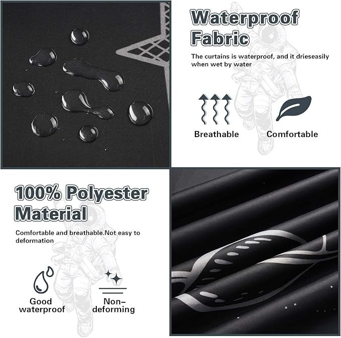 Astronaut Canopy Bed Curtains - 4 Corner Post Bed Curtains Canopy Full Bed Canopy Curtains for Children Girls Bedroom Decoration(Astronaut, Full)