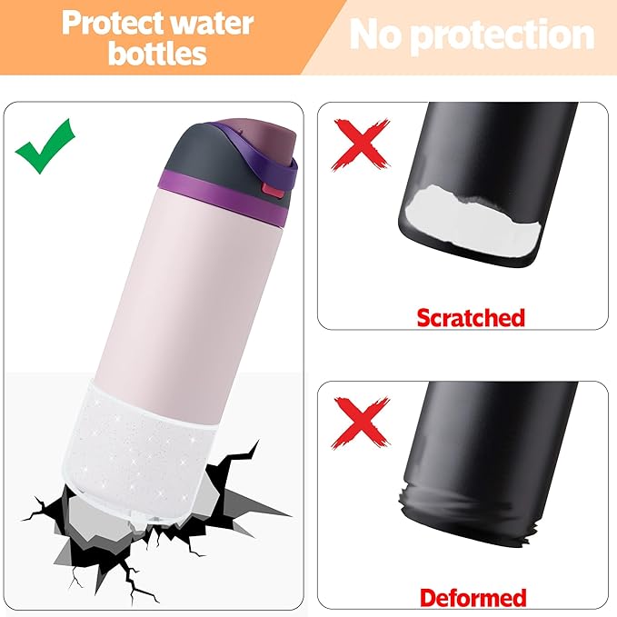 2PCS Silicone Water Bottle Boot for Owala 24oz 32oz 40oz,Anti-Slip Protective Sleeve Bottom Bumper Protector for FreeSip, Twist, and Flip Water Bottles