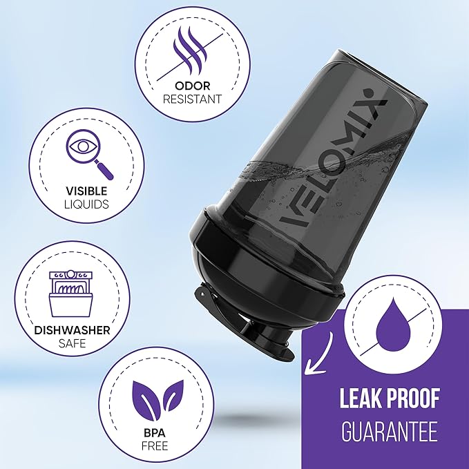 '-6 PACK- 20 OZ Protein Shaker Bottles for Protein Mixes, Shaker Cups for Protein Shakes, Small Shaker Bottle Pack, Shaker Cup, Shakers for protein Shakes (20 OZ - 6 PACK BLACK)