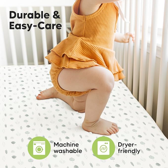 2-Pack Crib Sheets for Boys,Girls - Viscose Derived from Bamboo Fitted Crib Sheet, Organic Baby Crib Sheets, Crib Mattress Sheet,Toddler Bed Sheets,Baby Sheets for Crib Fitted Sheets(Tropic Oasis)