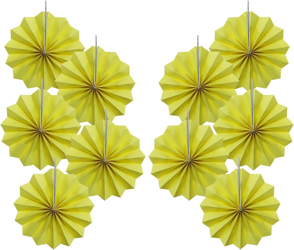 Yellow Party Decorations,Paper Decorations for Party,Lemon Decorations Party Paper Fans Bulk 8in,Anniversary Decorations for Part 30 Color DIY Set （Lemon Yellow）