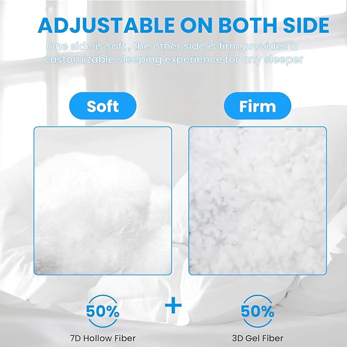 Bed pillows for sleeping, Down alternative pillows, White,Microfiber filled,Queen pillows set of 2,20x30 Inches,Super soft,Hotel collection,Queen size pillow for back,stomach or side sleepers