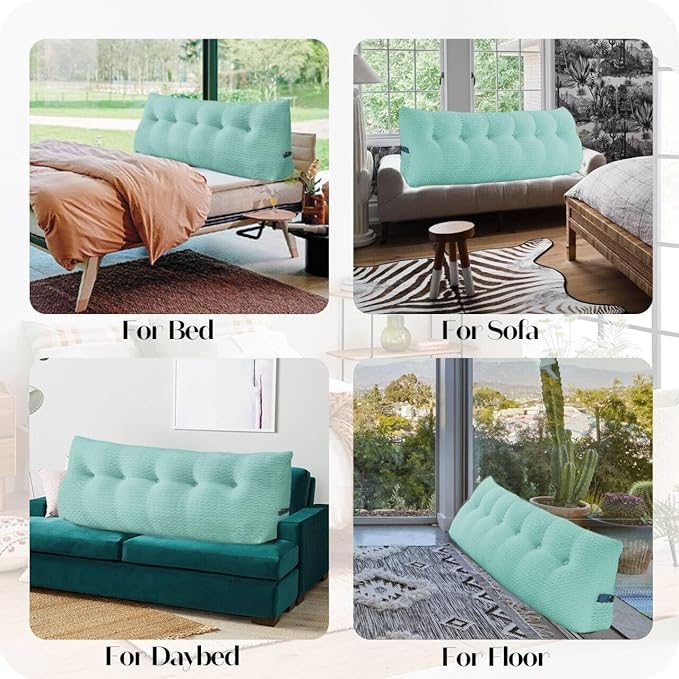 Large Bolster Triangular Headboard Wedge Backrest Positioning Support Bed Rest Reading Pillows Headboard Wedge Pillows for Day Bed Bunk Bed with Removable Cover