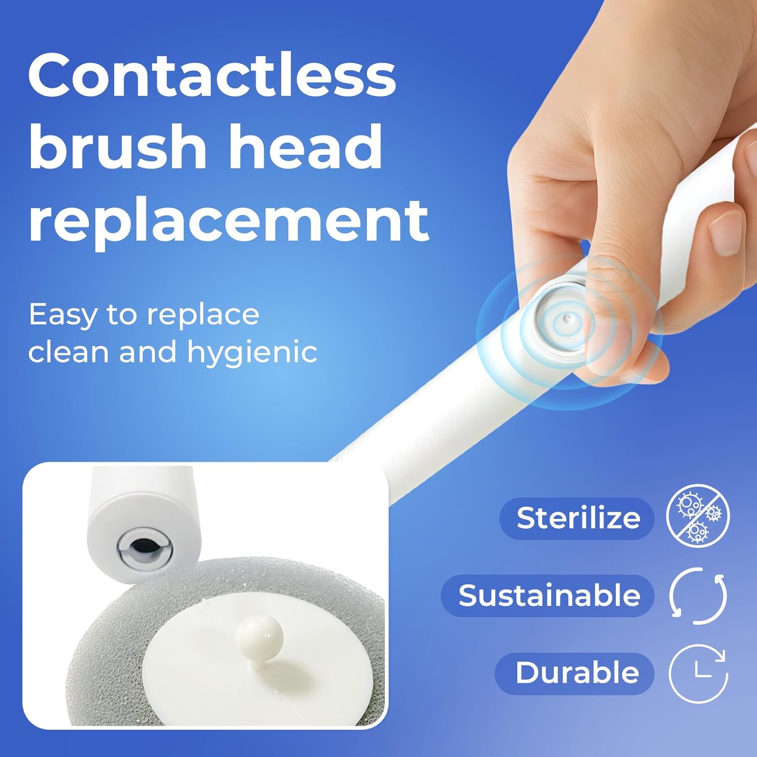 Disposable Toilet Brush&Holder with 18pcs Refills Pads, Toilet Cleaning Kit System,Toilet Bowl Cleaner Wand Holder and Set (1 Wand+1 Caddy+18 Refills)