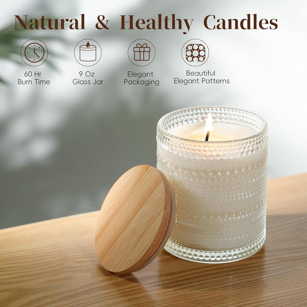 Vanilla Cupcake Scented Candles, Natural Soy Vanilla Candles for Home Scented, Aromatherapy Candles in Glass Over 60 Hours Burn Time Ideal for Gifting