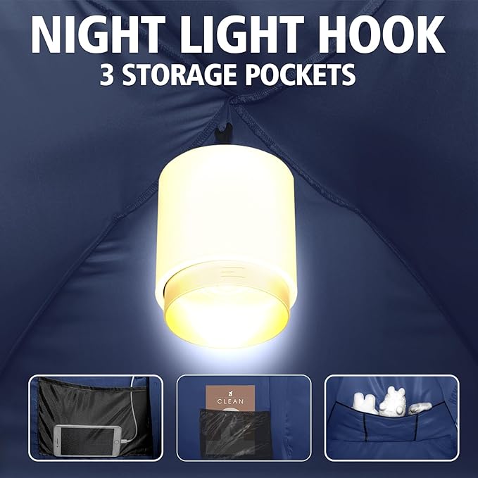 Bed Tent Bed Canopy Breathable 100% for Adult and Kids Light Reduction Sleeping Dream Tents Indoor Portable Big Space with String Light 3 Doors Twin Full Queen King Size