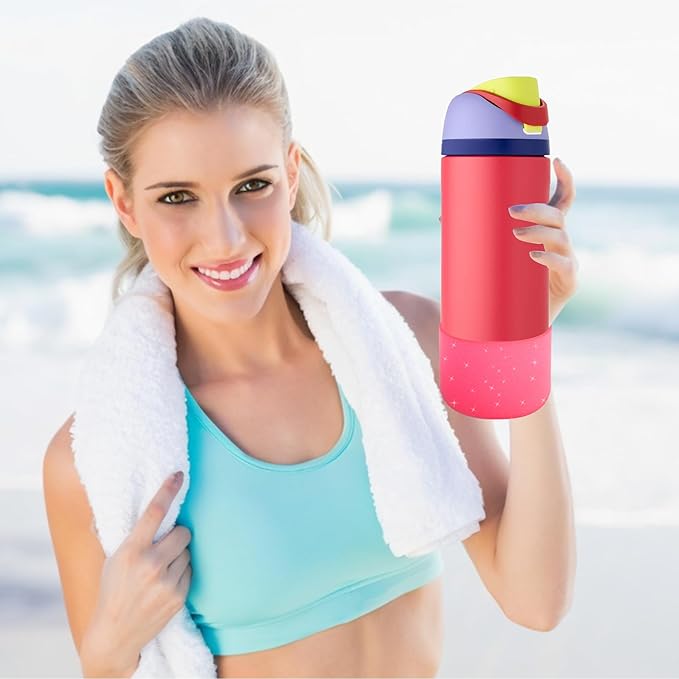 2PCS Silicone Water Bottle Boot for Owala 24oz 32oz 40oz,Anti-Slip Protective Sleeve Bottom Bumper Protector for FreeSip, Twist, and Flip Water Bottles