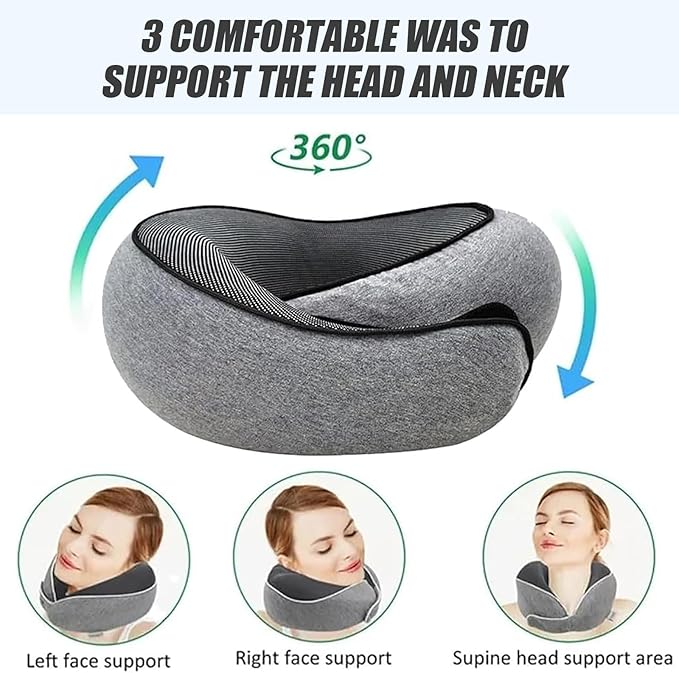 Travel Neck Pillows for Airplanes 2024 New Travel Pillow Neck Travel Pillow Memory Foam Airplane Pillow Soft Airplane Neck Pillow(Dark Blue)