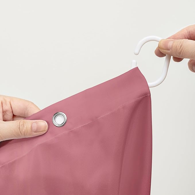 AILONEN Girls Pink Shower Curtain for Bathroom, Rose Flower and Cute Kawaii Dog Cat Pattern Bathroom Decor 72" W*72" H Bath Curtain Polyester Waterproof Shower Curtain with 12 Hooks