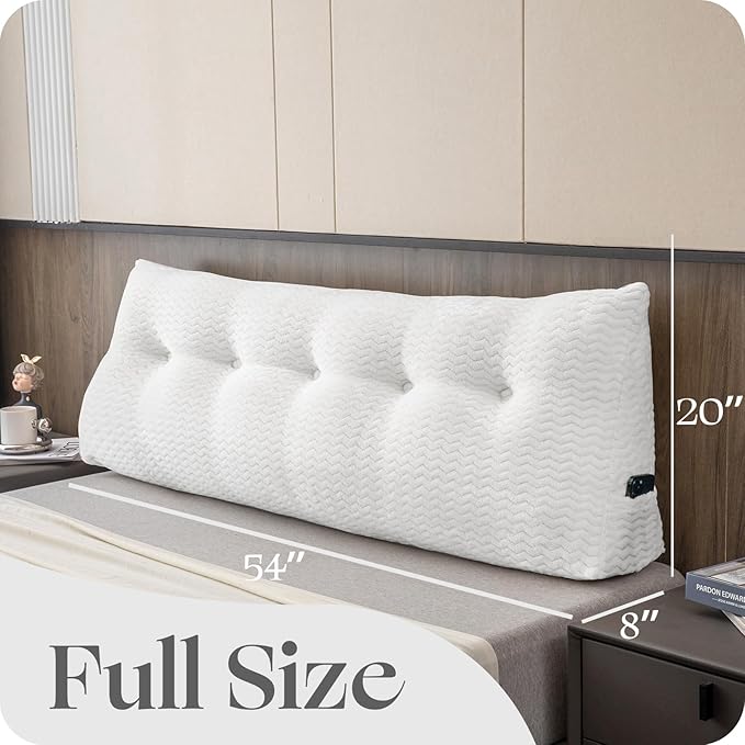 Large Bolster Triangular Headboard Wedge Backrest Positioning Support Bed Rest Reading Pillows Headboard Wedge Pillows for Day Bed Bunk Bed with Removable Cover