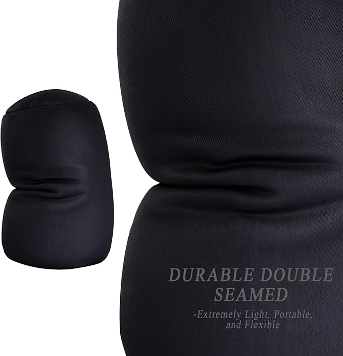 Microbead Body Pillow, Tube Microbead Bolster Bean Smooth Cool Pillow Neck Cervical Roll Pillow for Sleeping 7 x 12Inch Throw Travel Pillow(Carbon Black)