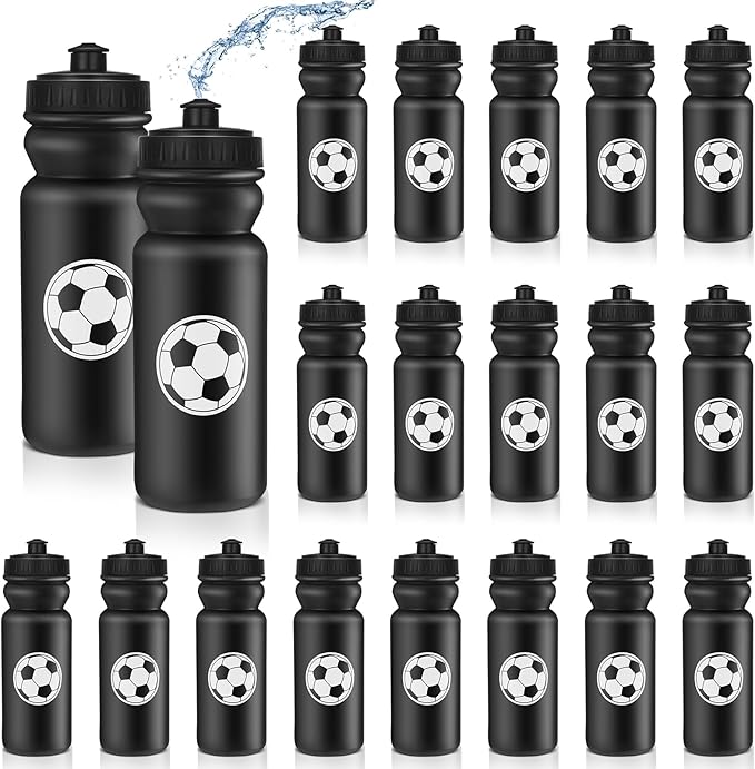 20 Pack Water Bottles Bulk 20 oz Reusable Squeeze Water Bottles Plastic Sports Bottle with Pull Top Cap Gifts Tumbler for Sports Travel Gym Party Supplies Friends Men Girls