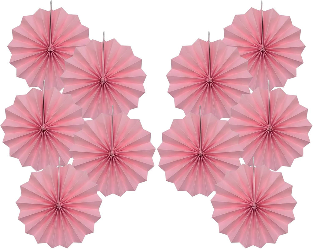 Pink Party Decorations,Pink Paper Decorations for Party,Baby Shower Decorations Party Paper Fans Bulk 8in,Schoolgirl Style Classroom Decor for Party 30 Color DIY Set （Pink）