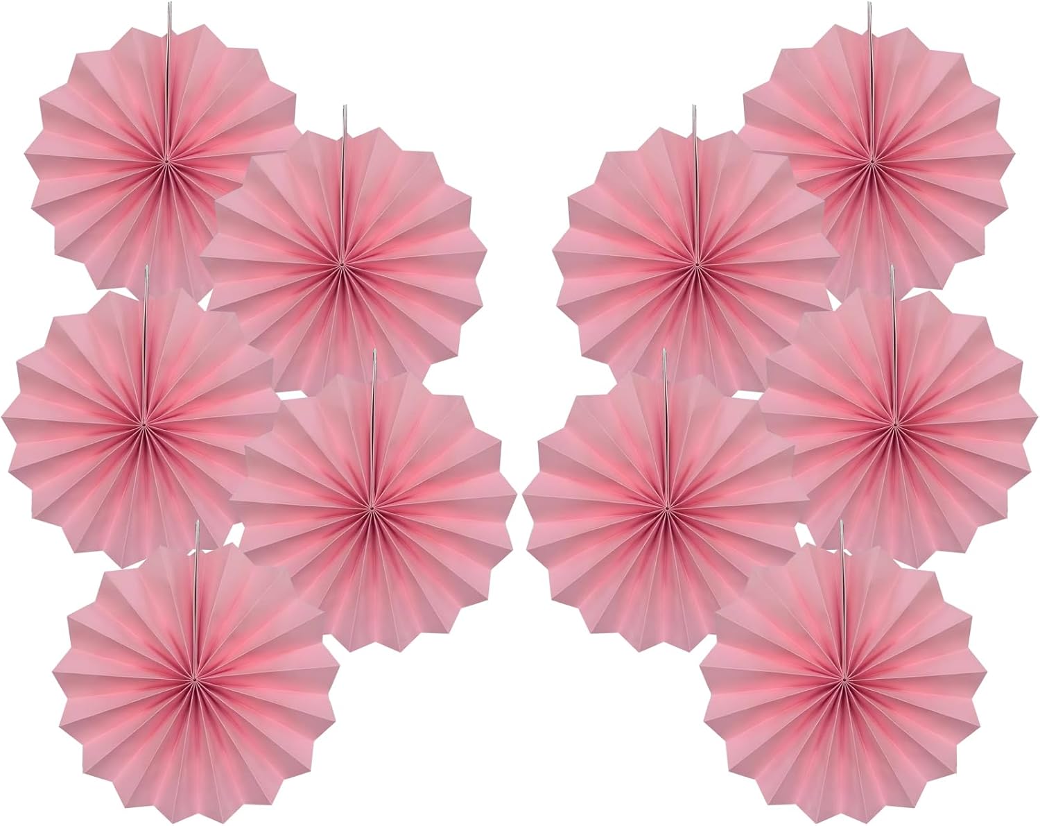 Pink Party Decorations,Pink Paper Decorations for Party,Baby Shower Decorations Party Paper Fans Bulk 8in,Schoolgirl Style Classroom Decor for Party 30 Color DIY Set （Pink）