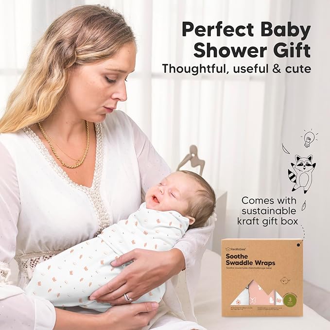 3-Pack Organic Baby Swaddle Sleep Sacks - Newborn Swaddle Sack, Ergonomic Baby Swaddles 0-3 Months, Swaddles for Newborns, Baby Sleep Sack, Baby Swaddle Blanket Wrap,Baby Essentials(Butterflies)