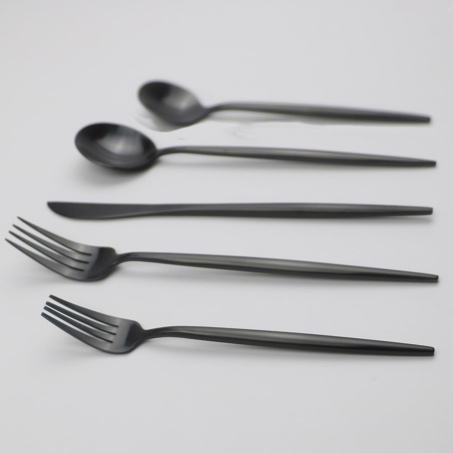 20-Pieces Luxury Black 18/10 Stainless Steel Flatware Set, Matte Finsh, Service for 4