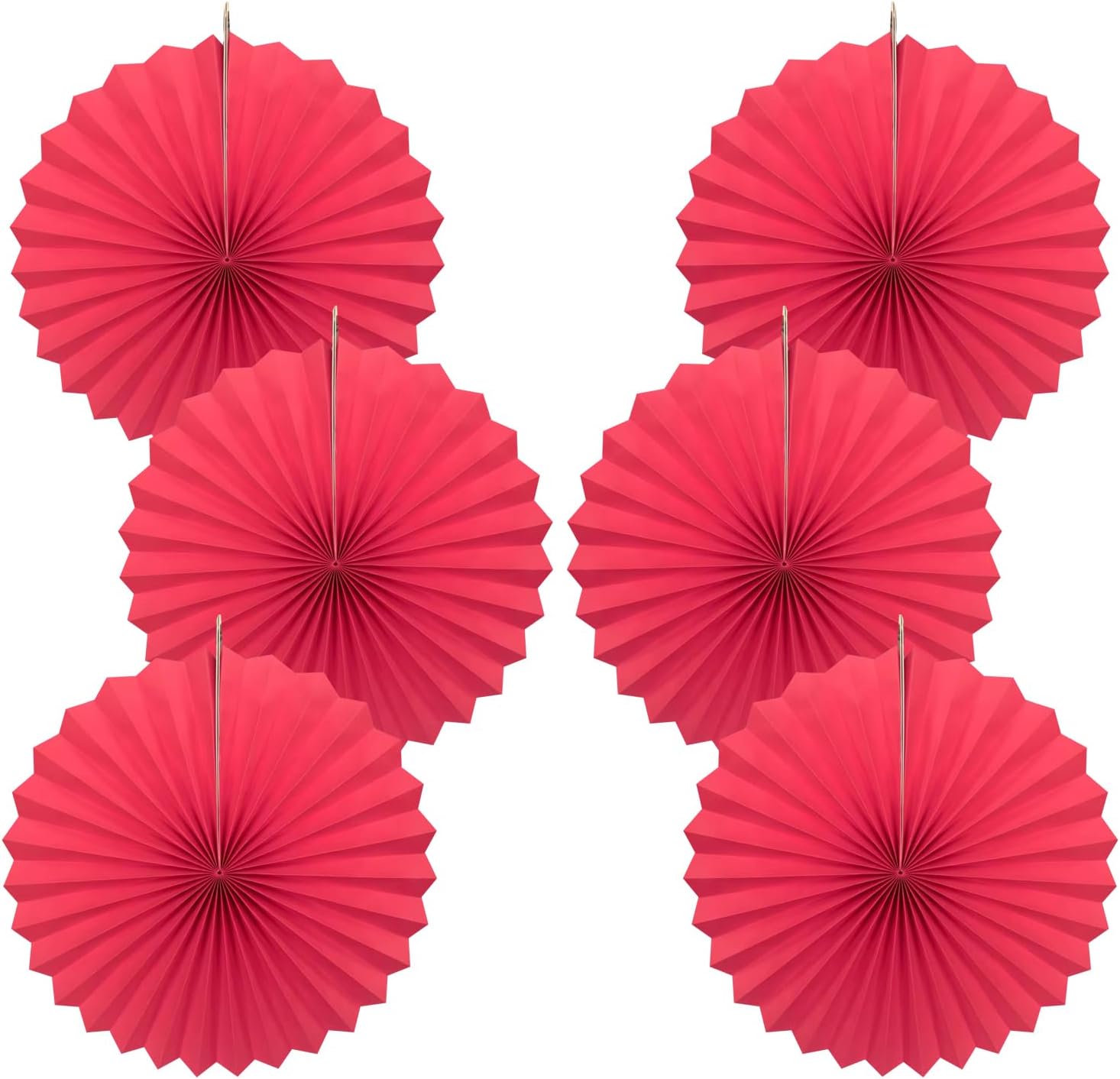 Red Birthday Decorations,DIY Red Paper Fans Hanging Decoration ,Party Supplies Party Fans 16in, Wedding Graduation Events Accessories 30 Color DIY Set （Red）