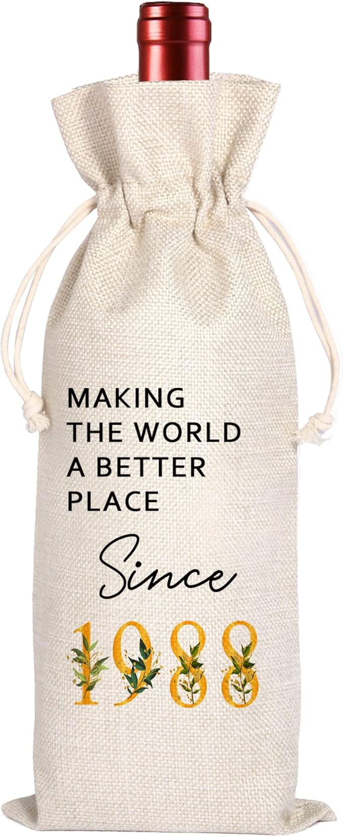 36th Birthday Gift | 36 Birthday Wine Bag Gift |Making The World A Better Place Since 1988 | 36 Birthday Gifts for Her Sister | 36 Years Old Gift Idea Wine Bag | 36 Birthday Party Favors 11WB38