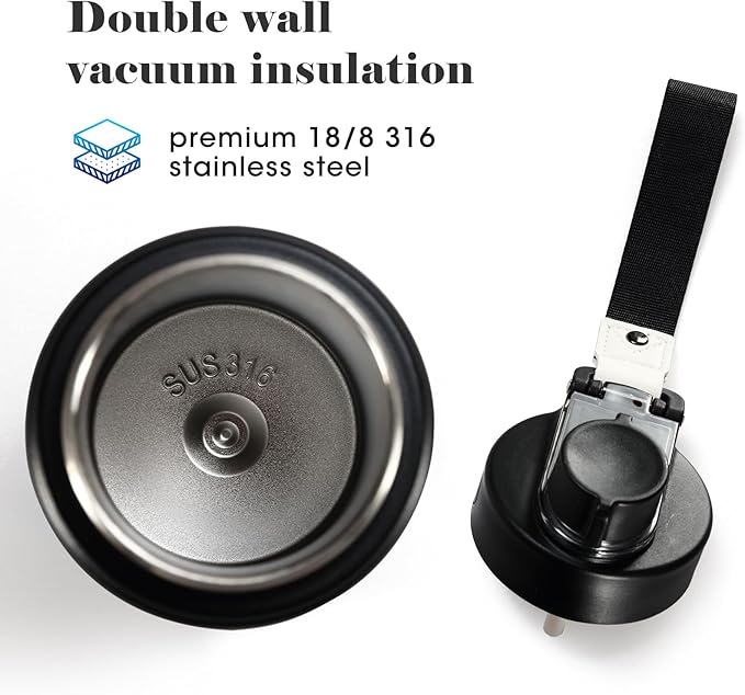 25 oz gym water bottle with straw, leak proof - men's/women's sports metal water bottle - double vacuum insulated stainless steel water bottle for gym, outdoors or traveling