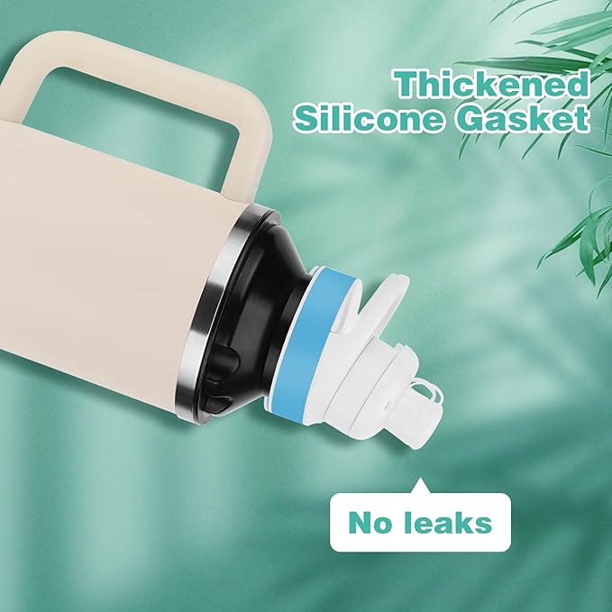 2PCS Bottle Adapter for Stanley Cup 40oz to Cirkul, Lid Cap Converter Accessories, Cirkul Stanley Adapter BPA Free Plastic, Food Grade Silicone Fits for Stanley Water Bottles(Black)