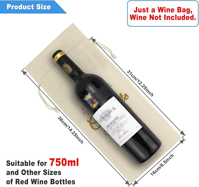 2024 Graduation Gifts Celebrate Graduation Wine Bag Graduation Gifts for Her Him Phd Masters Degree Graduation Gifts for Women Men Drawstring Burlap Reusable Wine Bottle Bag Graduate Souvenir Gift