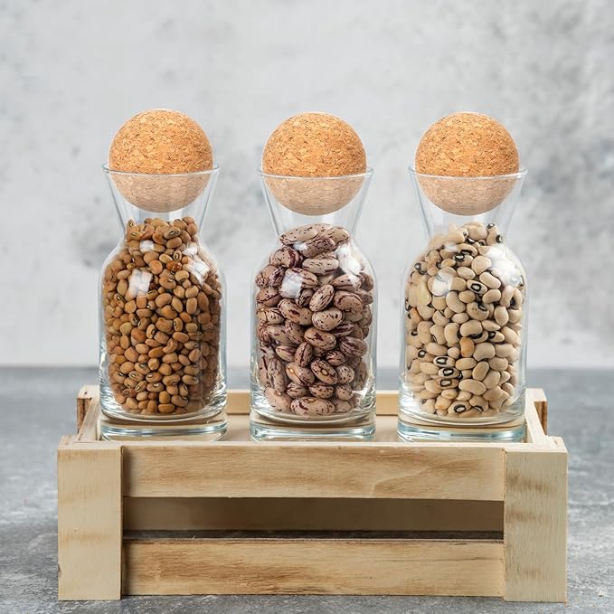 2 Pieces Decanter Stopper, Wine Cork Ball Wooden Cork Ball Stopper for Wine, 2 Inch/ 5.3 Cm Glass Decanter Cork Stopper, Decanter Carafe Bottle Replacement Ball Cork Glass Jar Decanter Ball Stopper