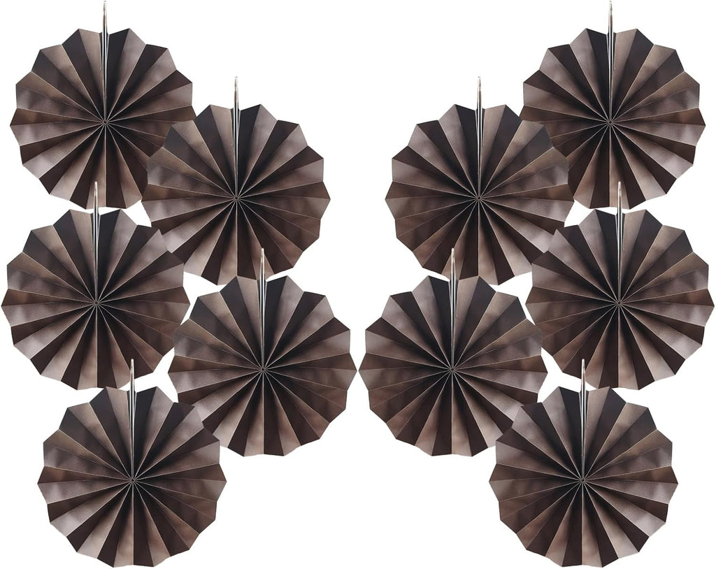 Coffee Party Decorations,Coffee Birthday Decorations,Party Events Accessories,Coffee Themed Party Decorations,Coffee Party,Friends Themed Party 8in Hanging Paper Fans 30 Color DIY Set(Coffee))