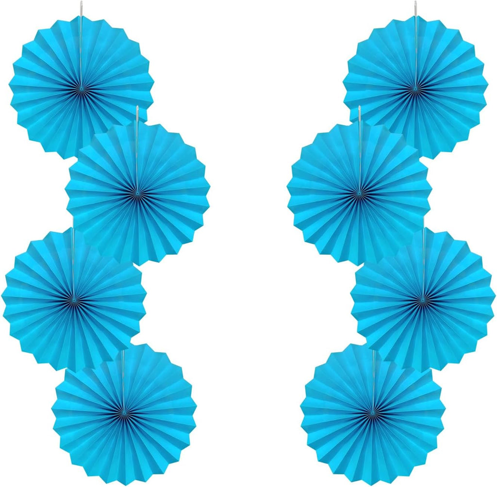 Blue Hanging Paper Fans,Blueaccessories Paper Decorations for Party,Blue Harmony Classroom Decorations,Party Decorations for Boys 12in Hanging Paper Fans 30 Color DIY Set (Sky Blue)