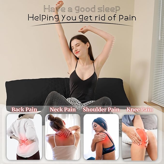 Ubauba Memory Foam Body Pillow, Full Large Body Pillows for Adults, Firm & Fluffy Long Bed Pillows for Sleeping (20x54 inch, Black)