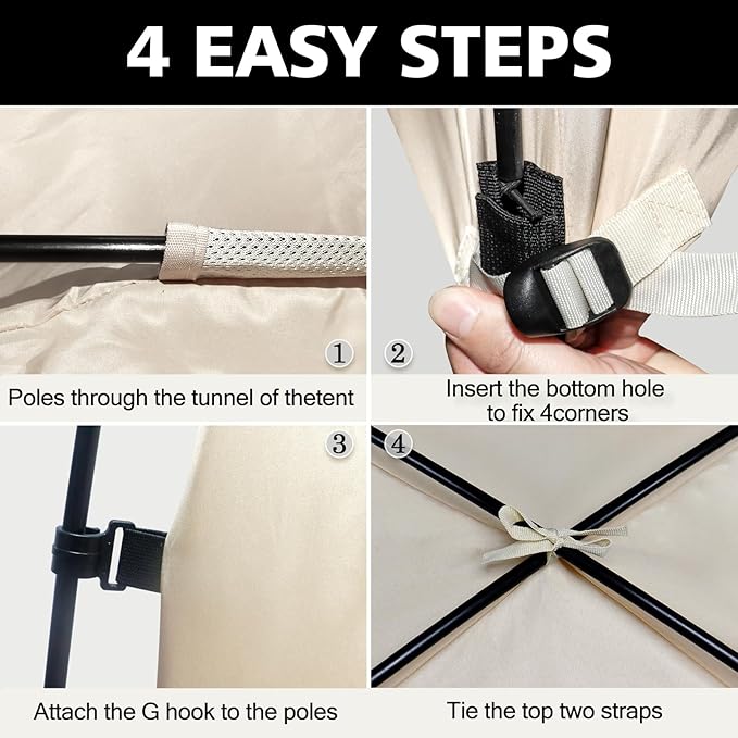 Bed Tent Bed Canopy Full Size for Adult and Kids - Portable Sleeping Tents Indoor Dream Tents 70% Blackout with String Light 3 Doors Breathable Privacy Space Tents