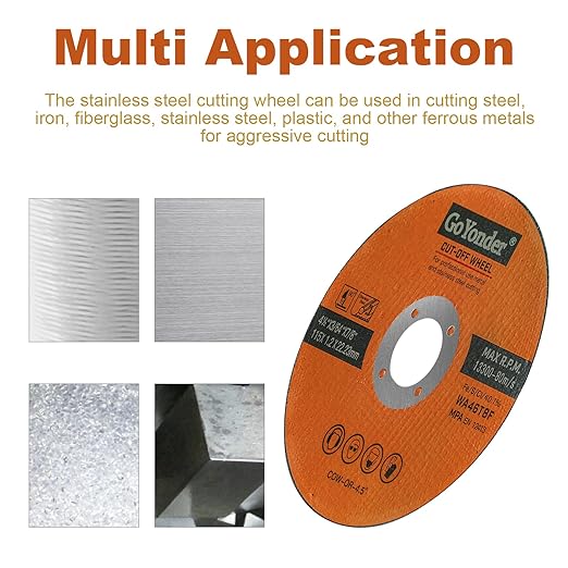 25 Pack 4.5" Cutting Wheel for Metal,Stainless Steel,4-1/2" x 0.045 x 7/8 Ultra Thin Cut-Off Wheel for Angle Grinders by GoYonder