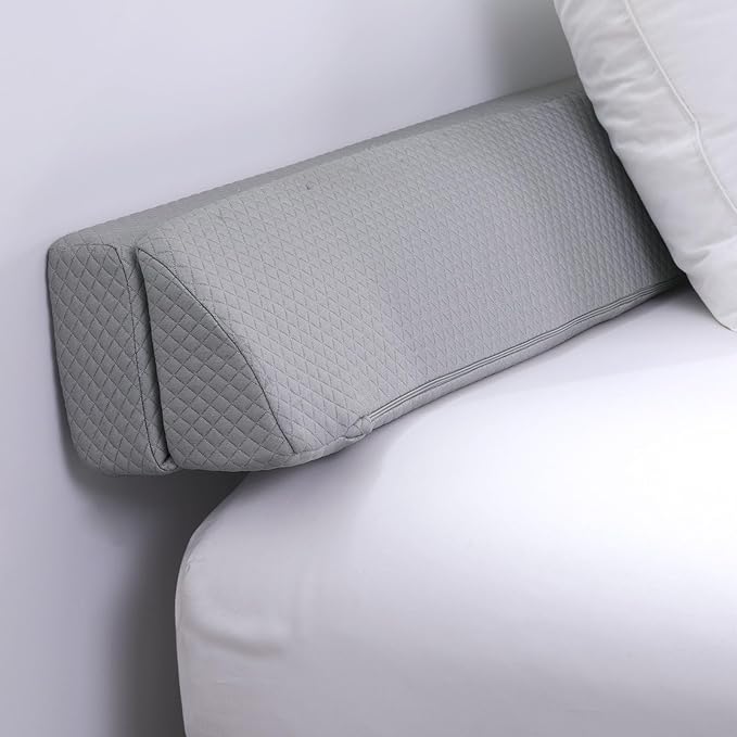 MABOZOO Pillow Wedge for Headboard Gap,Bed Gap Filler Queen Size,Foldable Bed Wedge Pillow for Headboard,Light Grey Bed Wedge Gap Filler,Foam Mattress Gap Filler,60"x6"x6"