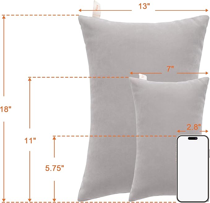 NTBAY Toddler Pillows, Down Alternative 13"x18" Pillows, Machine Washable - Soft and Breathable Travel Small Pillows for Sleeping, Ideal for Daycare, Crib, Cot, Light Grey