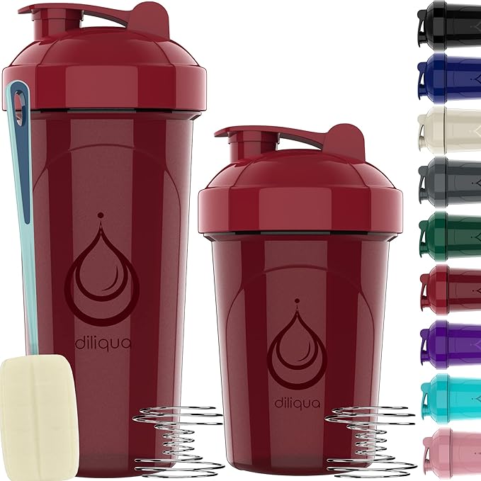 '-2 PACK- 28 oz & 20 oz Shaker Bottles for Protein Mixes | BPA-Free & Dishwasher Safe |small protein shaker bottle | Shaker Cups for protein shakes | Blender Shaker Bottle Pack